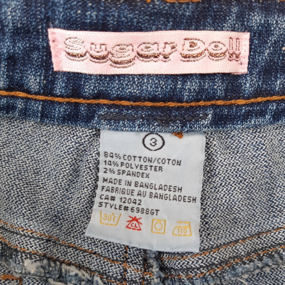 Sugar Doll Denim Mini Skirt Size 3 Jean Skirt Summer Festival Rodeo Cowgirl Core - Picture 3 of 6